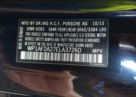 2014 Porsche Cayenne Diesel/Diesel Platinum Edition z USA, uszkodzony, nr VIN WP1AF2A27ELA37260